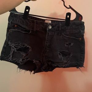 Black jean shorts